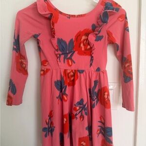 Tea Collection Pink Floral Ruffle-Front Long Sleeve Dress